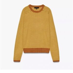 Zara Yellow and Brown Striped Sweater